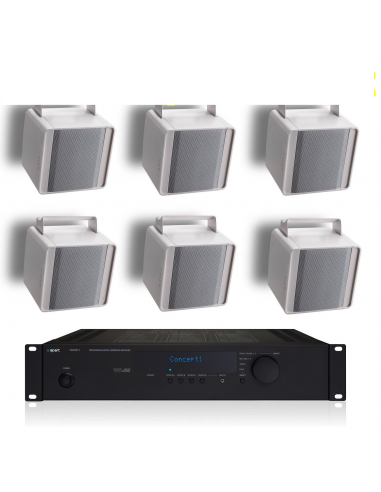 Impianto audio con 6 casse a cubo design