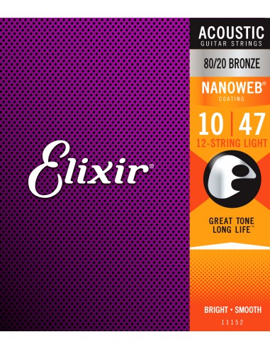 ELIXIR 11152 Nanoweb Light 12 String...