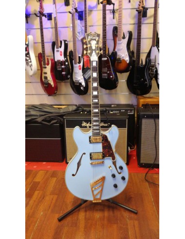D'ANGELICO DE LUXE DC MATTE BLUE Chitarra Semiacustica